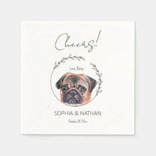 Einfache Mops Dog Wedding Cocktail Napkins Serviette