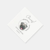Einfache Mops Dog Wedding Cocktail Napkins Serviette (Ecke)