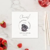 Einfache Mops Dog Wedding Cocktail Napkins Serviette (Beispiel)