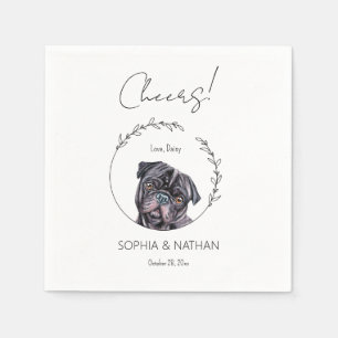 Einfache Mops Dog Wedding Cocktail Napkins Serviette