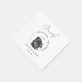 Einfache Mops Dog Wedding Cocktail Napkins Serviette (Ecke)