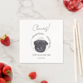 Einfache Mops Dog Wedding Cocktail Napkins Serviette (Beispiel)