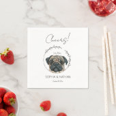 Einfache Mops Dog Wedding Cocktail Napkins Serviette (Beispiel)