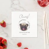 Einfache Mops Dog Wedding Cocktail Napkins Serviette (Beispiel)