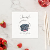 Einfache Mops Dog Wedding Cocktail Napkins Serviette (Beispiel)