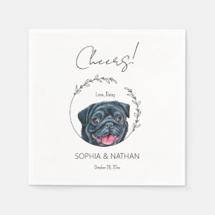 Einfache Mops Dog Wedding Cocktail Napkins Serviette