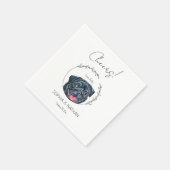 Einfache Mops Dog Wedding Cocktail Napkins Serviette (Ecke)