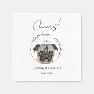 Einfache Mops Dog Wedding Cocktail Napkins Serviette