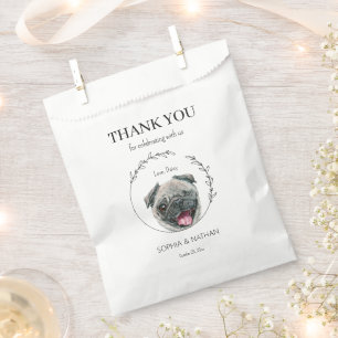 Einfache Mops Hochzeit Vielen Dank für Ihr Interes Geschenktütchen