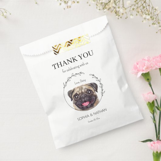 Einfache Mops Hochzeit Vielen Dank für Ihr Interes Geschenktütchen (Versiegelt)