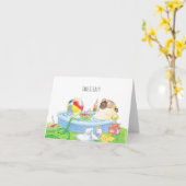 Einfache Mops-Karte Karte (Gelbe Blume)