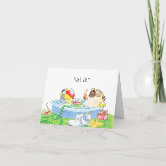 Einfache Mops-Karte Karte (Vorderseite)