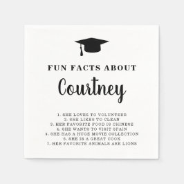 Einfache Mortar Board Fun Fakten Moderner Abschlus Serviette