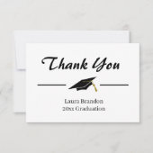 Einfache Mortarboard Abschluss Vielen Dank Dankeskarte (Vorderseite)