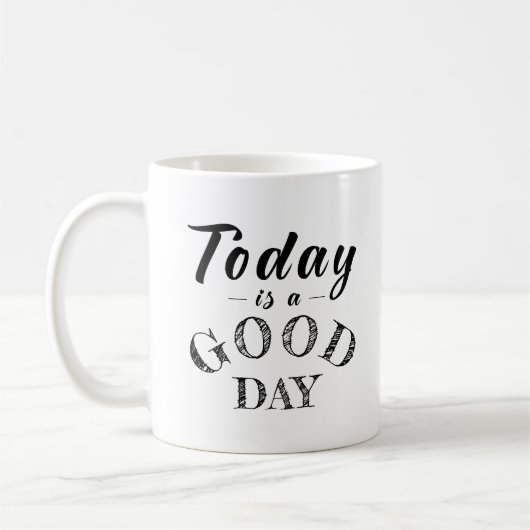 Einfache Motivation Positiver Hinweis Minimalistis Kaffeetasse (Links)