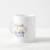 Einfache Motivation Selbstbewusstsein Liebe farbig Kaffeetasse (Vorderseite Links)