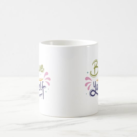 Einfache Motivation Selbstbewusstsein Liebe farbig Kaffeetasse (Mittel)