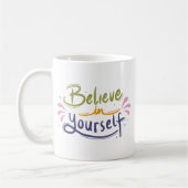 Einfache Motivation Selbstbewusstsein Liebe farbig Kaffeetasse (Links)