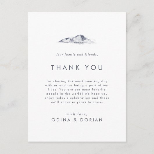 Einfache Mountain Dankeschön Empfang Card Postkarte (Vorderseite)