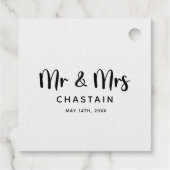 Einfache Mr. & Mrs. | Hochzeitsmonogramm Geschenkanhänger (Rückseite)