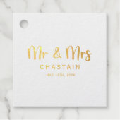 Einfache Mr. & Mrs. | Hochzeitsmonogramm Geschenkanhänger (Vorderseite)