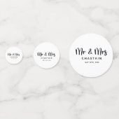 Einfache Mr. & Mrs. | Hochzeitsmonogramm Konfetti (Vorderseiten)