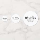 Einfache Mr. & Mrs. | Hochzeitsmonogramm Konfetti (Rückseiten)