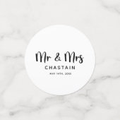 Einfache Mr. & Mrs. | Hochzeitsmonogramm Konfetti (Klein Vorderseite)