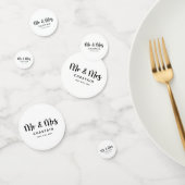 Einfache Mr. & Mrs. | Hochzeitsmonogramm Konfetti (Gruppe)