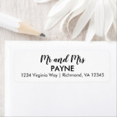 Einfache Mr. & Mrs. Return Address Label (Insitu)