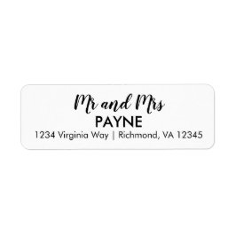Einfache Mr. & Mrs. Return Address Label