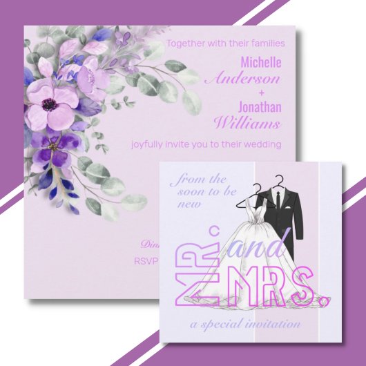 Einfache Mr. & Mrs. Wedding Einladung