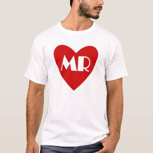 Einfache Mr. Red White Heart Shirt