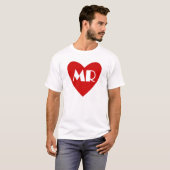 Einfache Mr. Red White Heart Shirt (Vorne ganz)