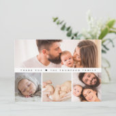 Einfache Multi-Fotos Kinderdusche Dankeskarte (Stehend Vorderseite)