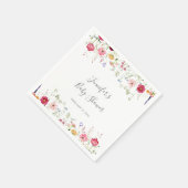 Einfache Multicolor Wildblume Babydusche Serviette (Ecke)