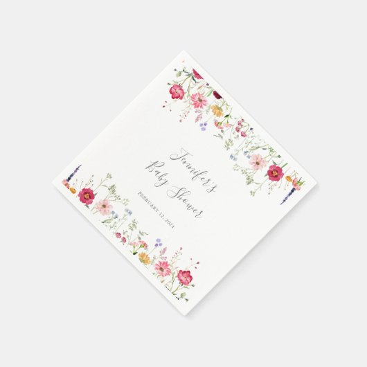 Einfache Multicolor Wildblume Babydusche Serviette (Ecke)