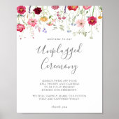 Einfache Multicolor-Wildblume Unplugged Zeremonie Poster (Vorne)