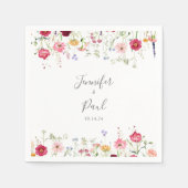 Einfache Multicolor-Wildblume Wedding Napkin Serviette (Vorderseite)
