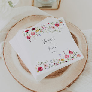 Einfache Multicolor-Wildblume Wedding Napkin Serviette