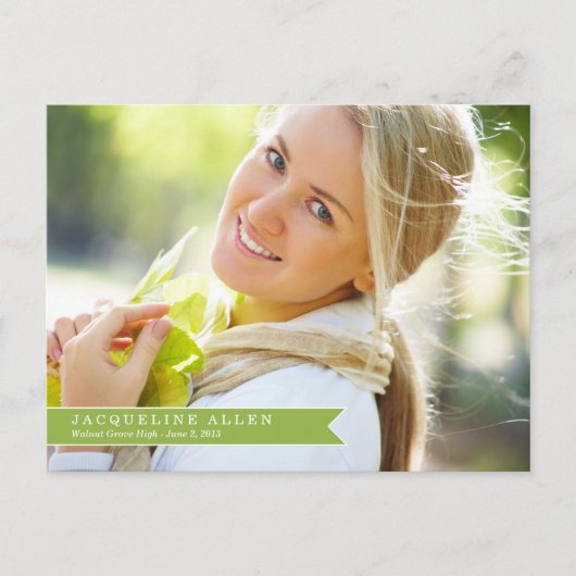 Einfache Multifunktionsleisten-Abschluss-Postkarte Einladungspostkarte (Vorderseite)