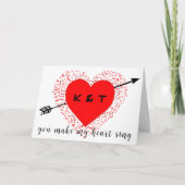 Einfache Musik Thema Schwarz und Rot Valentinstag Karte (Vorderseite)