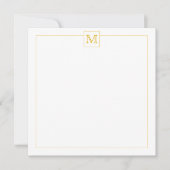 Einfache Mustard Initial Monogram Square-Grenze Mitteilungskarte (Vorderseite)