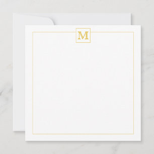 Einfache Mustard Initial Monogram Square-Grenze Mitteilungskarte