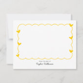 Einfache Mustard Wavy Border Heart Stationierung Mitteilungskarte (Vorderseite)
