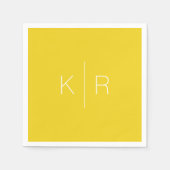 Einfache Mustard Yellow Monogram Wedding Napkins Serviette (Vorderseite)
