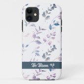 Einfache Muster Blätter iPhone Case (Rückseite)