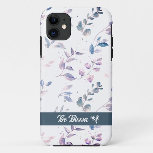 Einfache Muster Blätter iPhone Case (Rückseite)