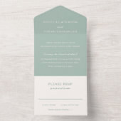 Einfache Mute Grüne Hochzeit All In One Einladung (Innen Boden)