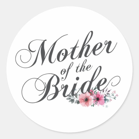 Einfache Mutter der Braut Hochzeit | Aufkleber (Vorderseite)